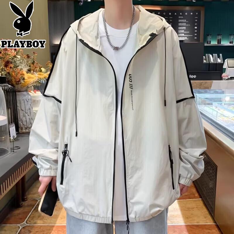 PLAYBOY Men s Ice Silk Hooded Sun Protection Jacket XL