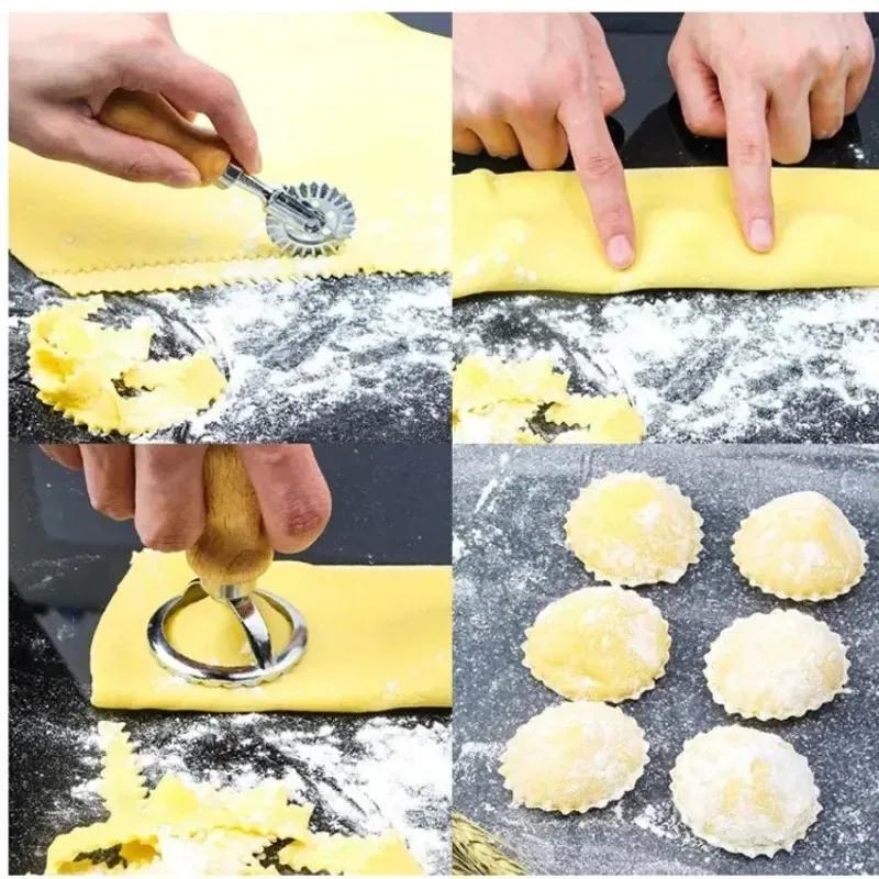 Ravioli Cutter Pastry Press Mold Dumpling Lace Embossing Device Ravioli Maker Mold Ravioli Stamp Cookie Mold Kitchen Baking Tool- for