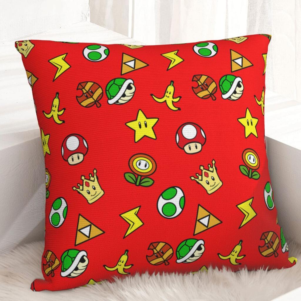 Super Marios Cup Collection Pillowcases Polyester Bed Car Cushion Cover Funny Home Decoration Pillowcase 40*40