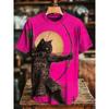 Summer Men's Kitten 3D Printed Crew Neck T-Shirt