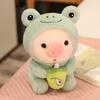 Cute Animal Fruit Boba Tea Bubble Plush Pig Toy Kawaii Sleeping Pillow Cushion Soft Plush Pig Toy