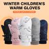 Schnelltrocknende Wasserdichte Kinder-Skihandschuhe mit Cartoon-Aufdruck - Verdickt, Mit Samt für Herbst und Winter
