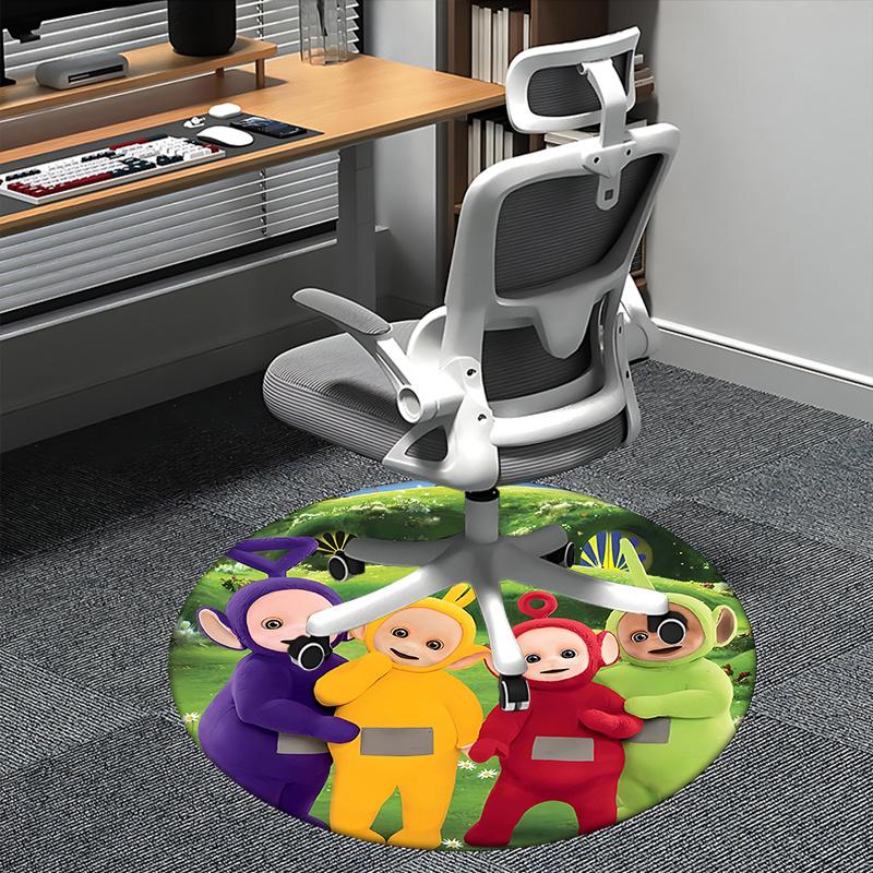 Teletubbies,Tinky Winky Chair mat Round Rug Office carpet, Machine Washable, Non slip, Suitable for Living Rooms, Bedrooms 80cm