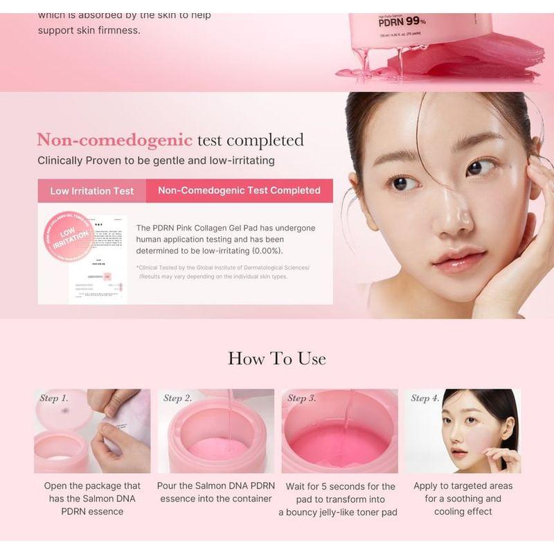 medicube - PDRN Pink Collagen Toning Gel Toner Pad