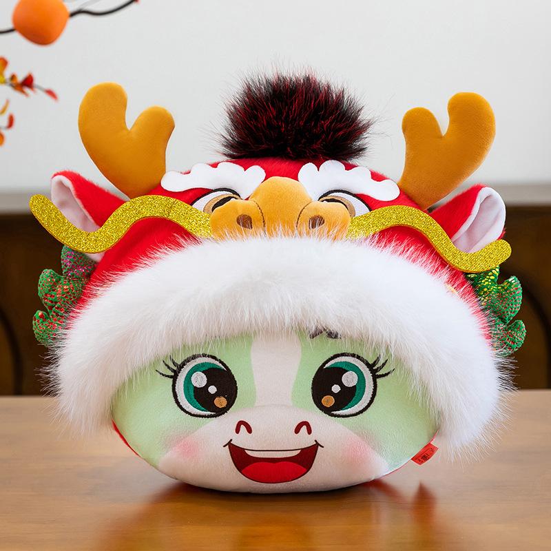 Dragon Horse Spirit Year of the Horse Mascot Pony Doll Zodiac Horse Plush Toy Tang Suit Horse Doll New Year's Gift