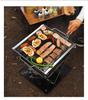 Large Outdoor Stainless Steel Folding Barbecue Grill and Fire Pit for Camping and Picnics