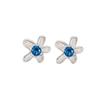 Versatile Blue Diamond Flower Stud Earrings for Women - Fresh, Trendy, Light Luxury