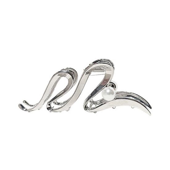 Faux Pearl Hair Claw Clip Elegant metall hårnål Unik robust minimalistisk hårnål for tynt hår halvt oppe frisyrer
