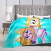 Couverture d'avion Foxy Boxy et Rocky Lankybox Super Chaude, Couverture de Voyage en Peluche, Couvre-lit en Flanelle, Housse de Lit