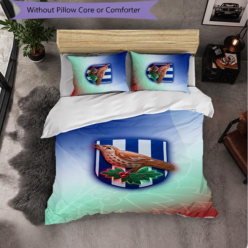 West Bromwich Albion Football Set Biancheria da Letto 3 Pezzi Morbido Set Copripiumino con Federe Set Decorazione Camera da Letto per la Casa