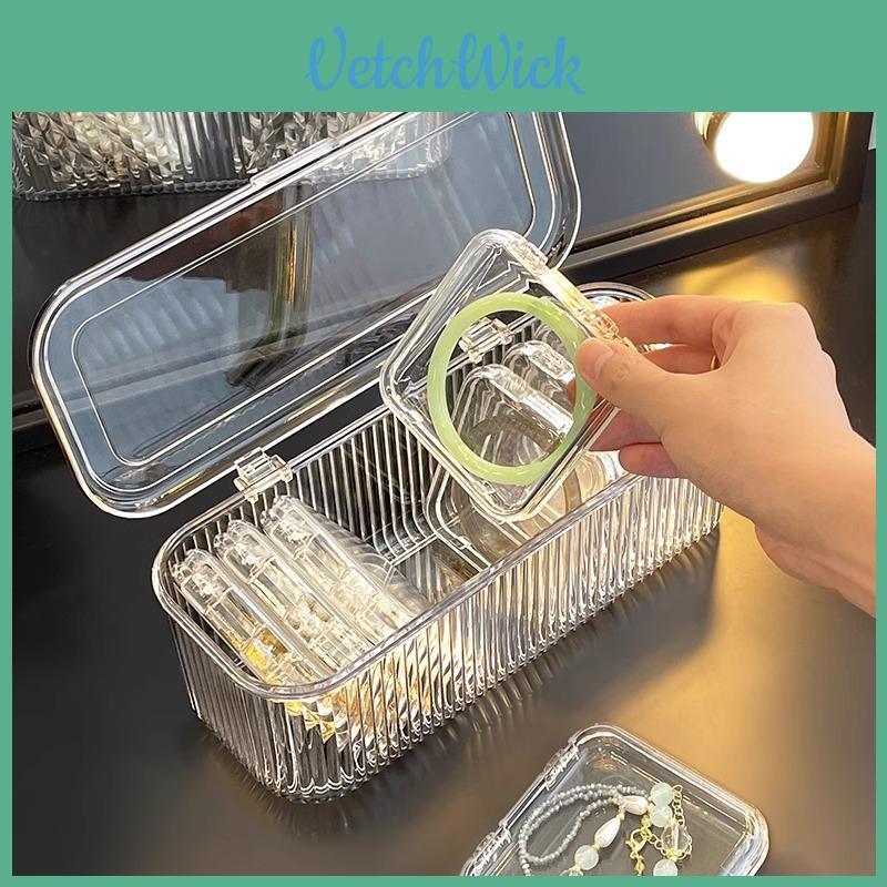 Transparent Jewelry Storage Box With Lid For Crystal Bracelets And Accessories