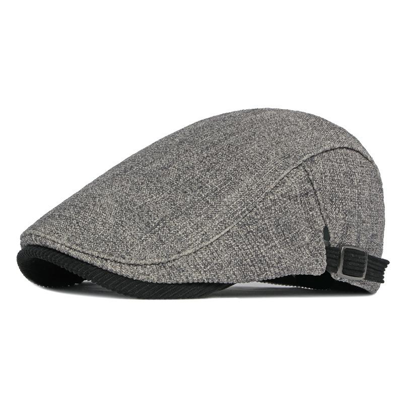 

Warm Lined Newsboy Cap for Men 55-60cm темно-сірий колір