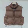 European and American style autumn and winter vest women's fashion temperament stand-up collar cardigan cotton vest warm jacket