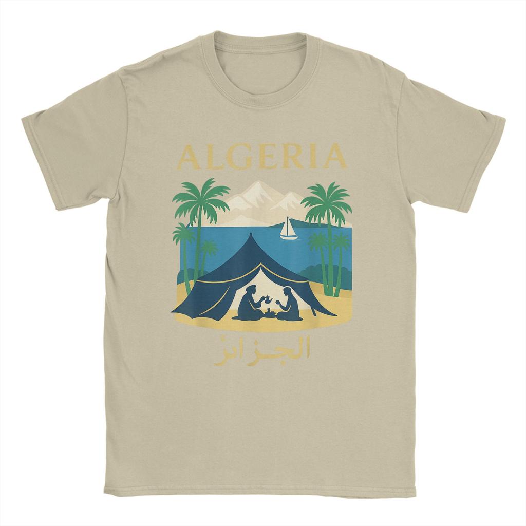 Algeria Djazair Africa Desert Men T Shirts DZ Arab Funny Tee Shirt Short Sleeve Crew Neck T-Shirt Cotton Printed Tops