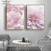 Nordic Minimalist Pink Flower Poster Peony Cherry Blossom Chrysanthemum Quotes Canvas Painting Wall Art Pictures for Home Decor