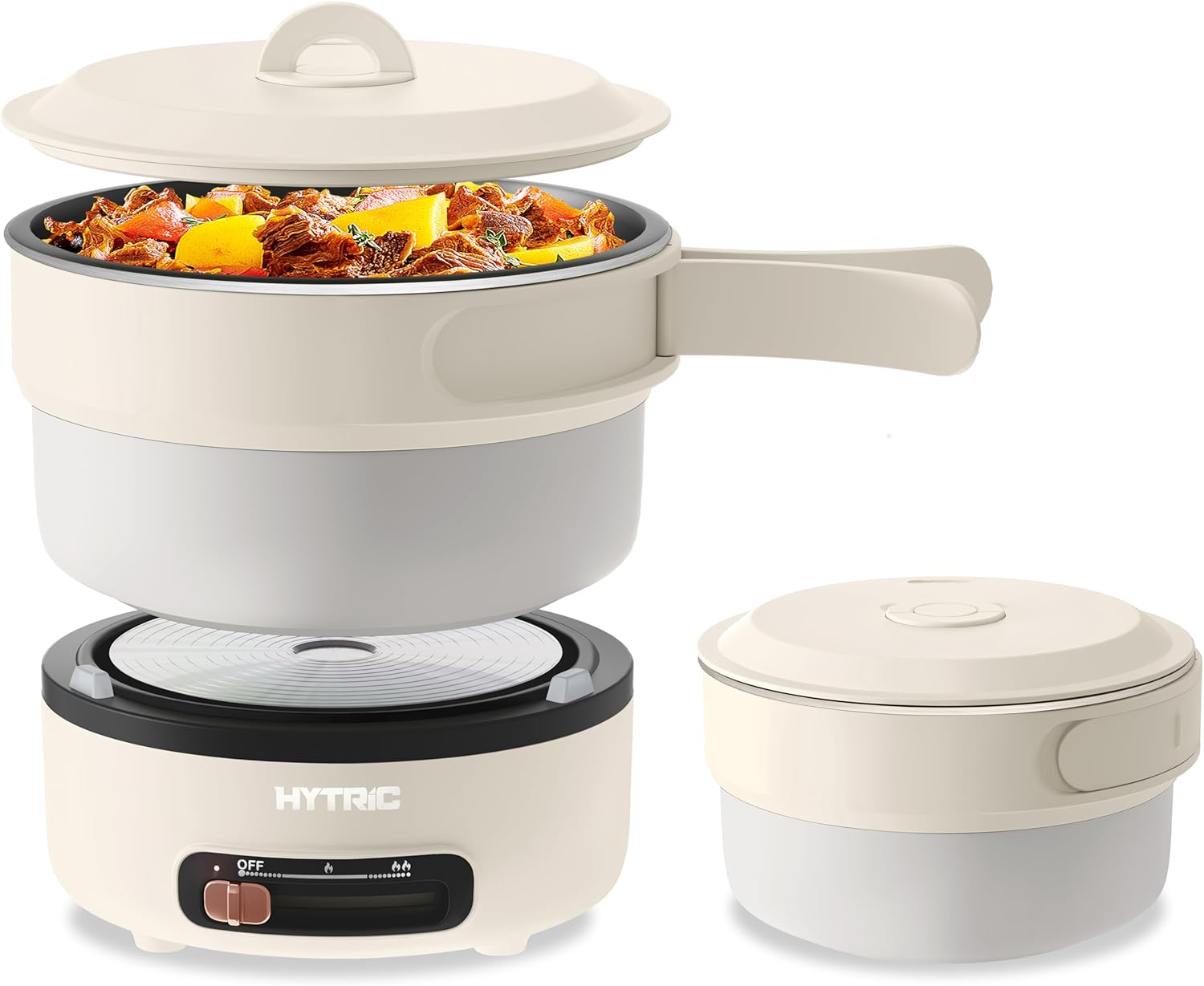 Electric Cooker,  Portable Electric Cooker with Handle, Non-Stick Electric Cooker with Dual Power Control for United States