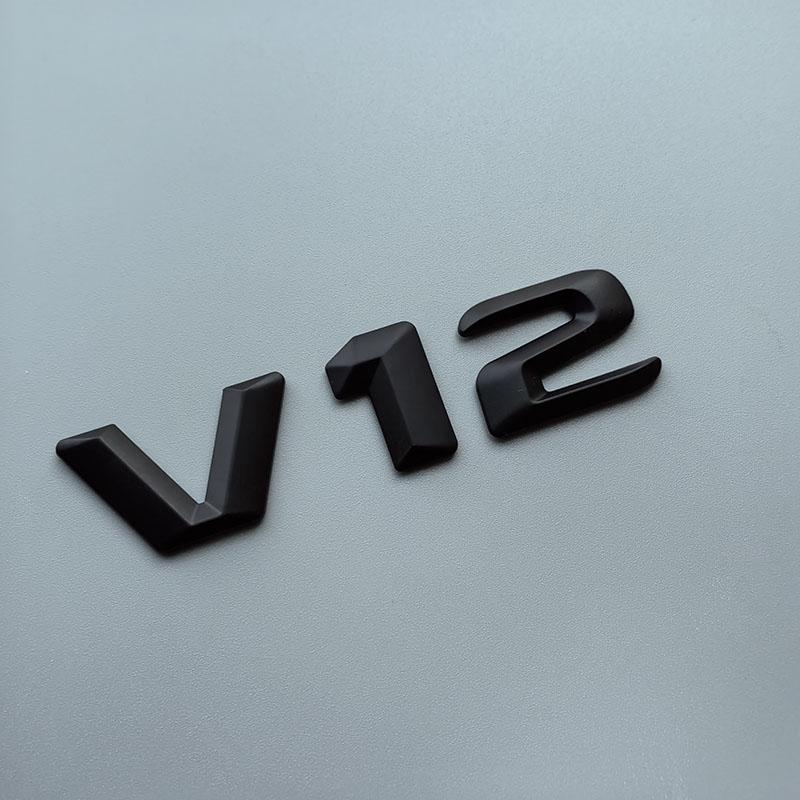 2015 3D Sharp V6 V8 V10 V12 Lettres Chiffres ABS Emblème de Voiture Garde-boue Badge de Décharge Plaque Nom Logo Autocollant Chrome Noir