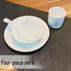 Luminous Lotus 5-Piece Ceramic Dinnerware Set