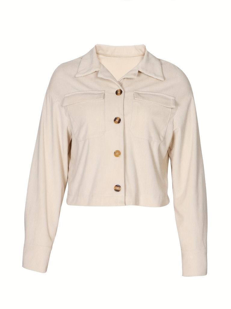 Retro Kord Einreiher Damen Kurzjacke