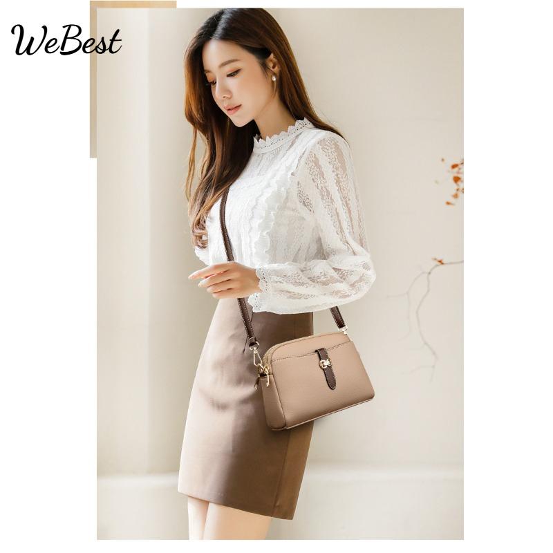 

Soft Leather Versatile Single Shoulder Crossbody Bag чёрный