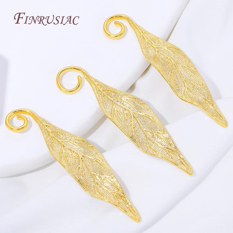 18K Gold Plated Brass Flower & Leaf Pendants For Jewelry,Charms For Earrings Making Accessories,DIY Jewelry Necklaces Findings