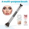 2 In 1 Nose Contour Brush, U-Shaped Nose Sculpting & Blush Brush Dual-Ended Fluffy Contouring Brushes Precision Defining Angled Cheek Bones,