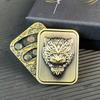 Tiger Head Fidget Mechanical Slider Magnetic Push Card Pushing Plate Haptic Coin Sensory Toy EDC Metal Relieve Stress Relief Toy