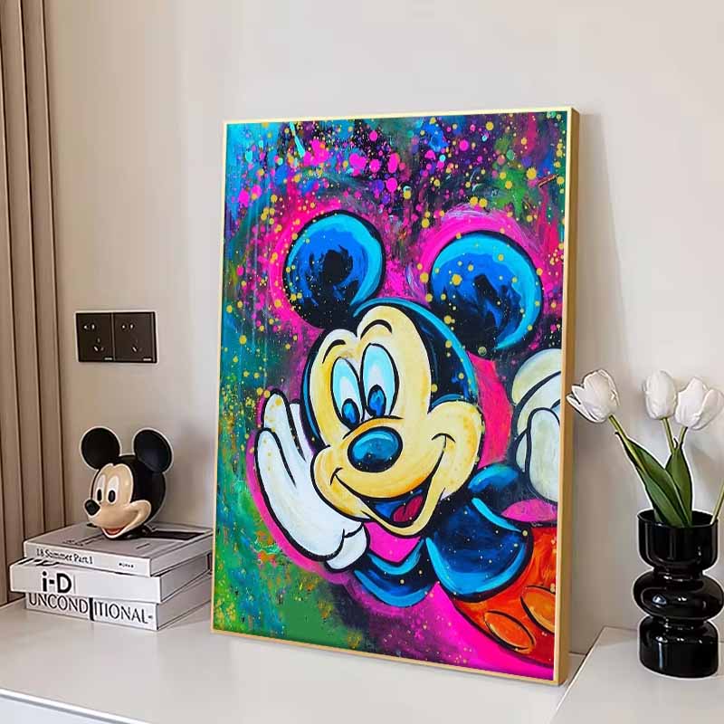 Disney Diamond Painting Mickey Pop Art Style Art Illustration 5D Cross Stitch Hanging Print 5D Puzzle Mosaic Embroidery Home Decor