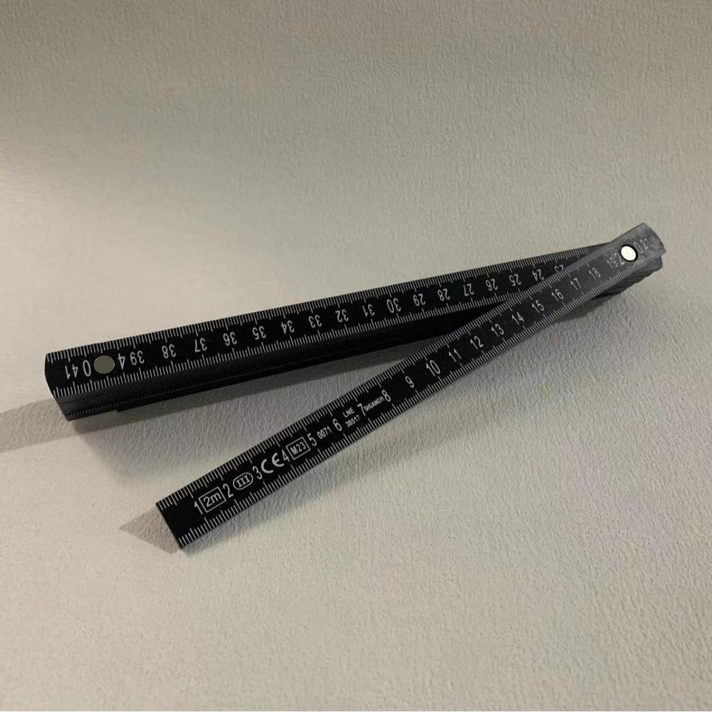 2.1m 10-Fold Thickened Metal Rivet Fiberglass Folding Ruler with Hot Stamping Scale for Woodworking