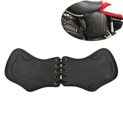 Black For Kawasaki Sportster Suzuki Yamaha Leather Heat Saddle Shield Deflector