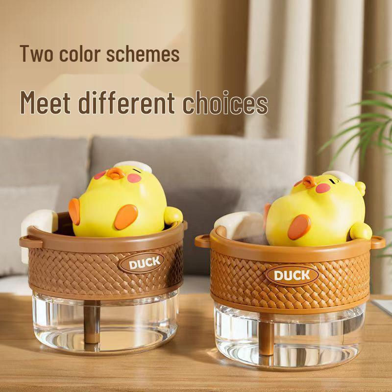 Creative Yellow Duck Mini Air Humidifier: 2-Speed, Long/Intermittent Spray for Desktop & Home Use
