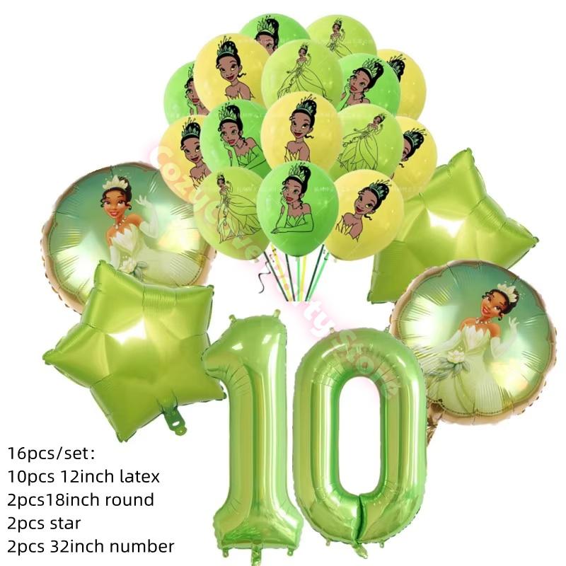 Frog Tiana Princess Party Decoration Set Paper Cup Plate Napkin Balloons Kids Girl Birthday Surprise Gift Baby Shower Photo Prop