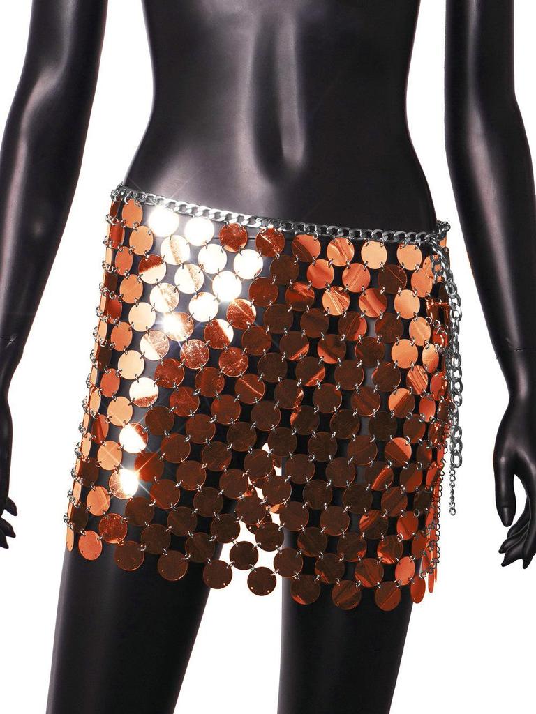 Sequin Punk Style Sexy Midi Skirt YY20217