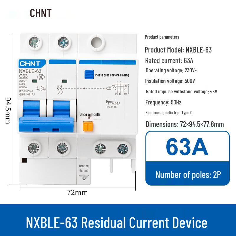 CHNT NXBLE-63 Miniature Leakage Protection Circuit Breaker
