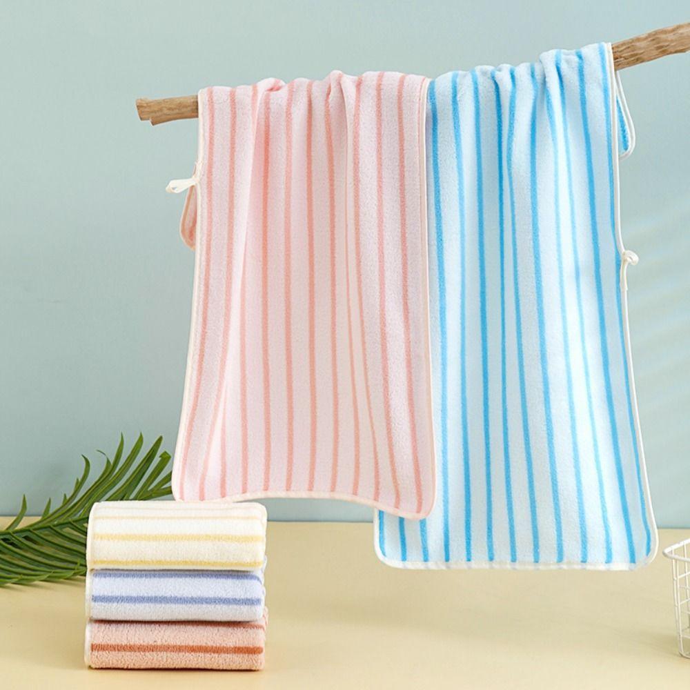 

Skin-Friendly Coral Velvet Towel Absorbent Face Towel Soft Striped Towel Bathroom 30x60cm кавовий