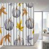 Elegant Watercolor Maple Leaf & Pumpkin Shower Curtain - High-End, Anti-Fog, Multi-Functional Bathroom Decor with Hooks Included