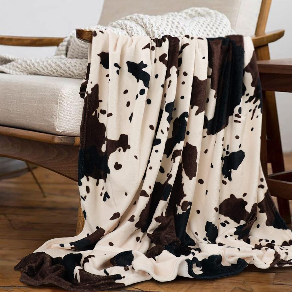 Cow Print Blanket Black and White Bed Cow Soft Sofa Comfortable Warm Blanket Plush Gift Bedroom Decoration
