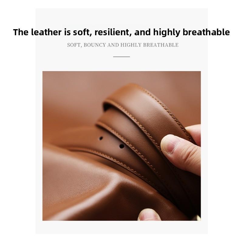 Meier Alloy japanese buckle belt genuine leather belt women's business pin buckle first layer cowhide