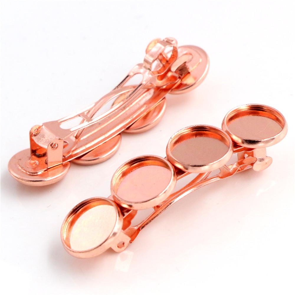 5pcs 12mm with 4 cameo High Quality 6 Colors Plated Copper Material Hairpin Hair Clips Hairpin Base Setting