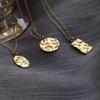 18K Gold-Plated Titanium Steel Pendant, Geometric Round Design, Trendy Style, Similar to Xiaohongshu Necklace.