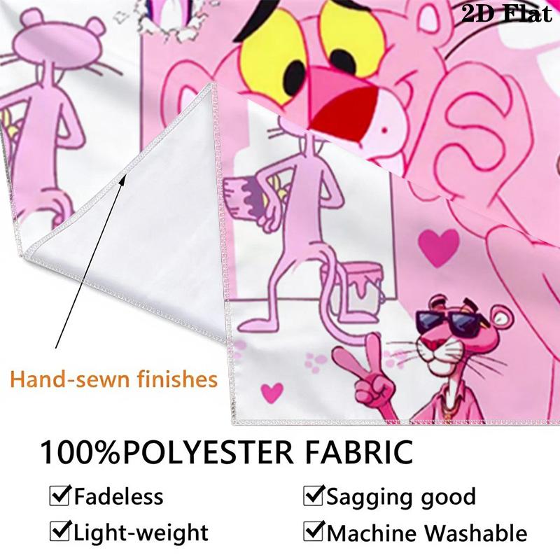 Pink Panther Wall Tapestry Aesthetic Wall Hanging Printed Fabric Blanket Decorative Tapestries for Bedroom Living Room Home Decor