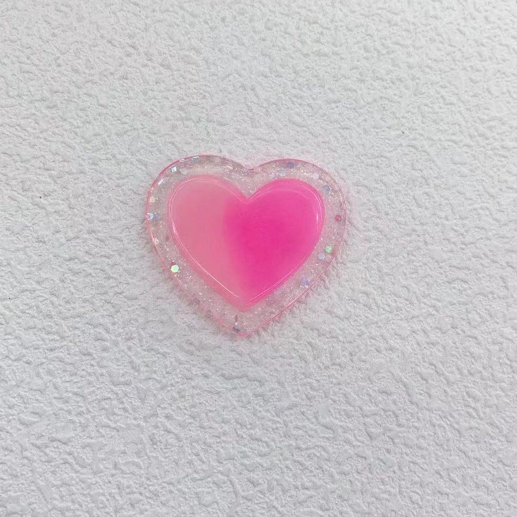 Gradient Heart Hair Accessory and Phone Keychain Set