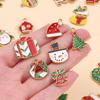 1pcs Stainless Steel Christmas Charms Gold Color Santa Claus Christmas Tree Enamel Pendants For DIY Earrings Necklaces Making