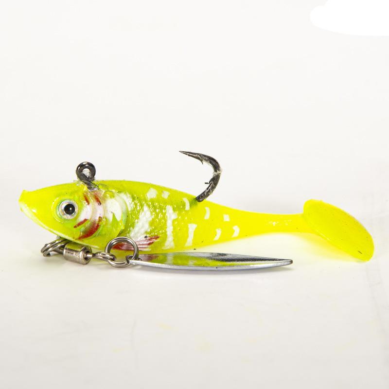 6cm Sinking T-tail Soft Bait Lure with Sequins - Bionic Fish Shape Lead Head