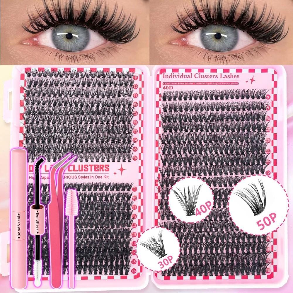 700 Clusters/Box Curvature D Dense Grafted False Eyelashes 9-16MM DIY Lashes Extension  Daily