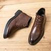 Fashion Leather Shoes Men Boots Winter Formal Leather Oxfords Boots Shoes Dress Business Boot Men Chelsea Autumn Ankle Boots for Man