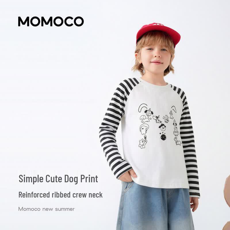 MOMOCO Boys' Colorblock Raglan Long Sleeve T-Shirt