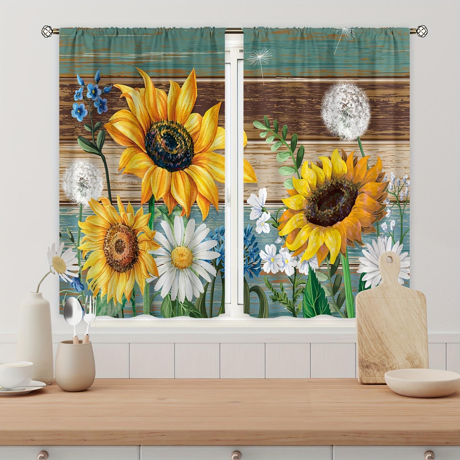 

Подсолнух Подсолнух Мраморная текстура Зеленая ферма Оконные шторы Жалюзи для гостиной Детская спальня Кухня Дверь Домашний декор 2 шт W50 X H130(CM)X2&Grommet Top