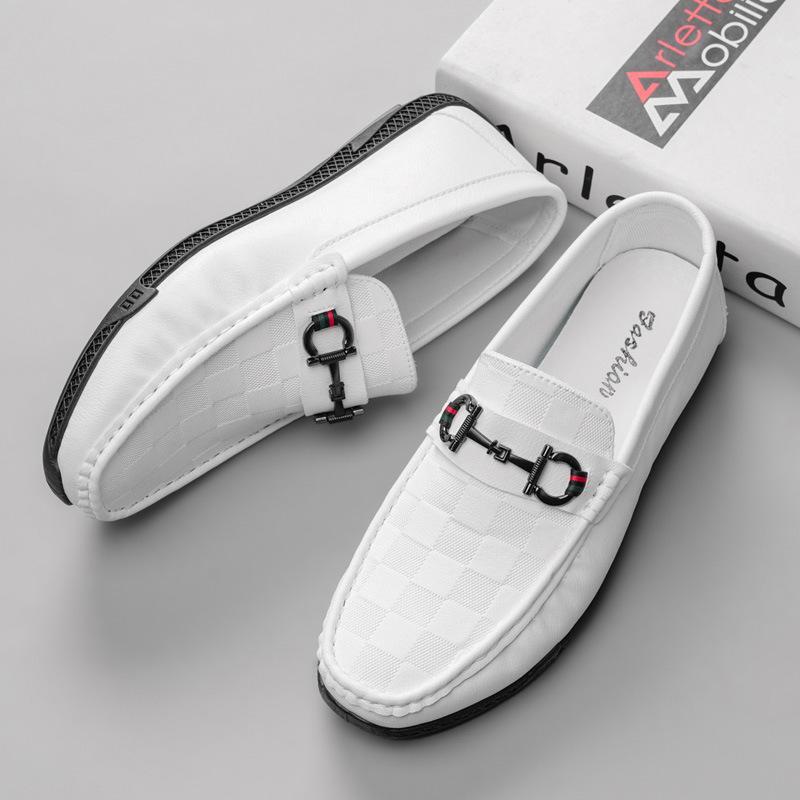 Doudou shoes men's popular men's shoes British casual loafers live broadcast high-end leather shoes lazy shoes