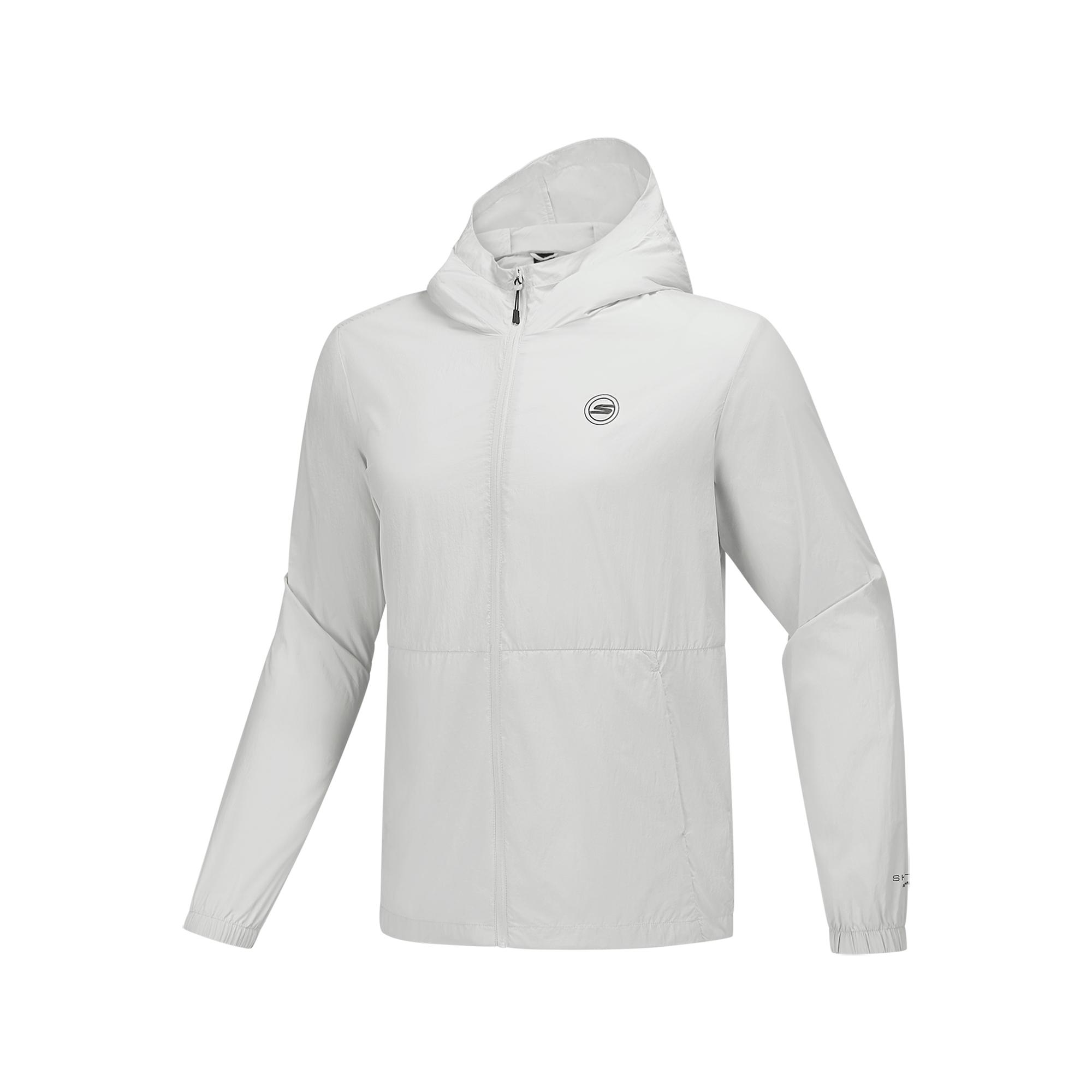 Skechers Lightweight Quick-Dry Sports Jacket Men Jackets Moon-Gray P224M032-00MV L